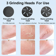 JD-510 Rechargeable Electric Foot Callus Remover with Vacuum Cleaner 10 In 1 Kit White