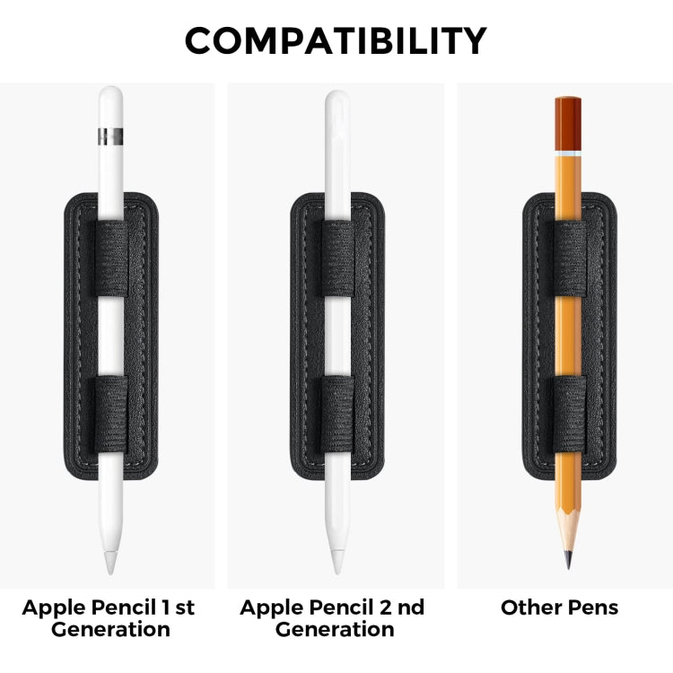 AhaStyle PT184 Adhesive PU Leather Pen Holder(Brown)