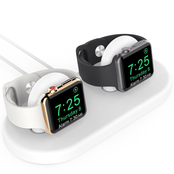For Apple Watch / Earphone AhaStyle PT116 Universal Plastic Stand Dual Charging Storage Base(White)