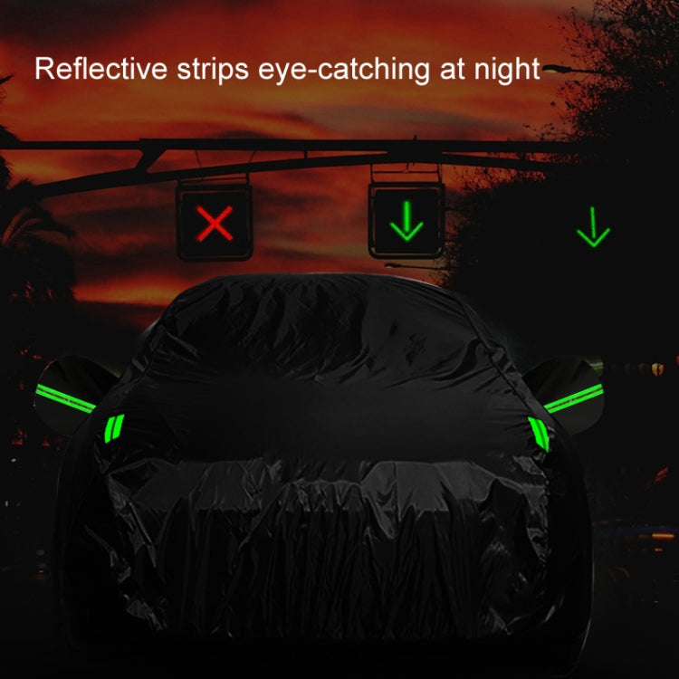 190T Silver Coated Cloth Car Rain Sun Protection Car Cover with Reflective Strip, Size: Y-L