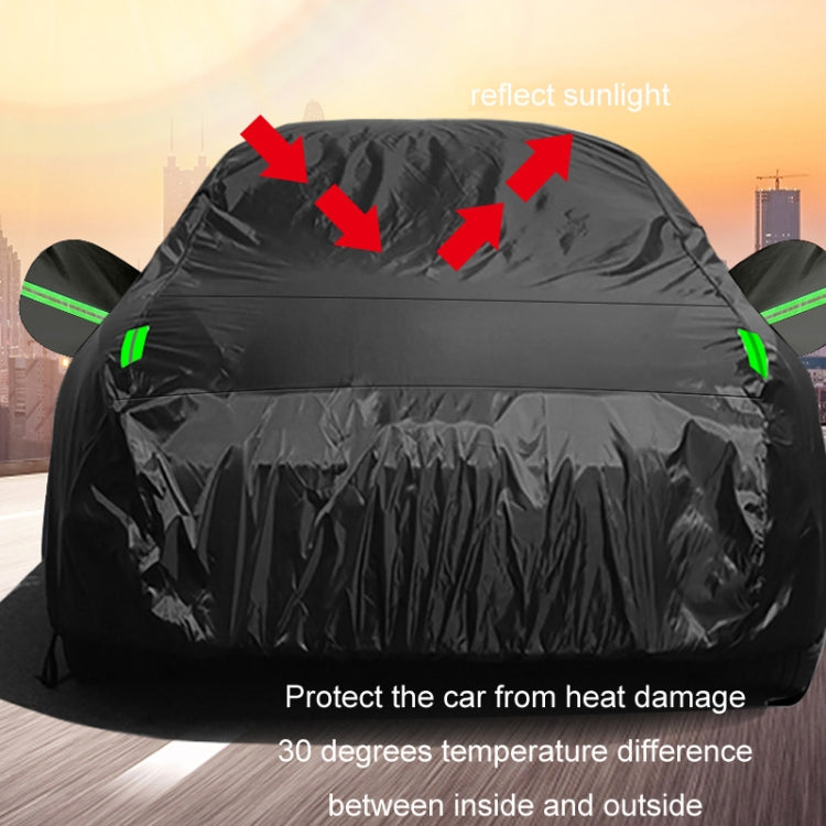 190T Silver Coated Cloth Car Rain Sun Protection Car Cover with Reflective Strip, Size: M