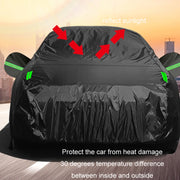 190T Silver Coated Cloth Car Rain Sun Protection Car Cover with Reflective Strip, Size: S
