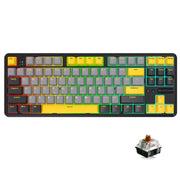 Ajazz K870T Pro 87 Keys Three Mode Wireless/Bluetooth/Wired Pluggable RGB Mechanical Keyboard Tea Shaft (Black)