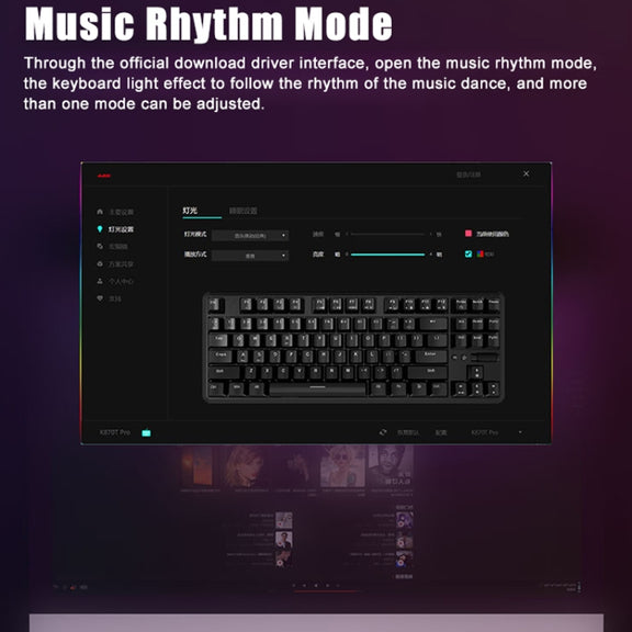 Ajazz K870T Pro 87 Keys Three Mode Wireless/Bluetooth/Wired Pluggable RGB Mechanical Keyboard Red Shaft (White)