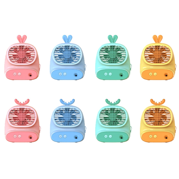 CS1319 Desktop Small Hydrating Spray Cartoon Fan Rechargeable Silent Humidifying Fan(Bunny Yellow)