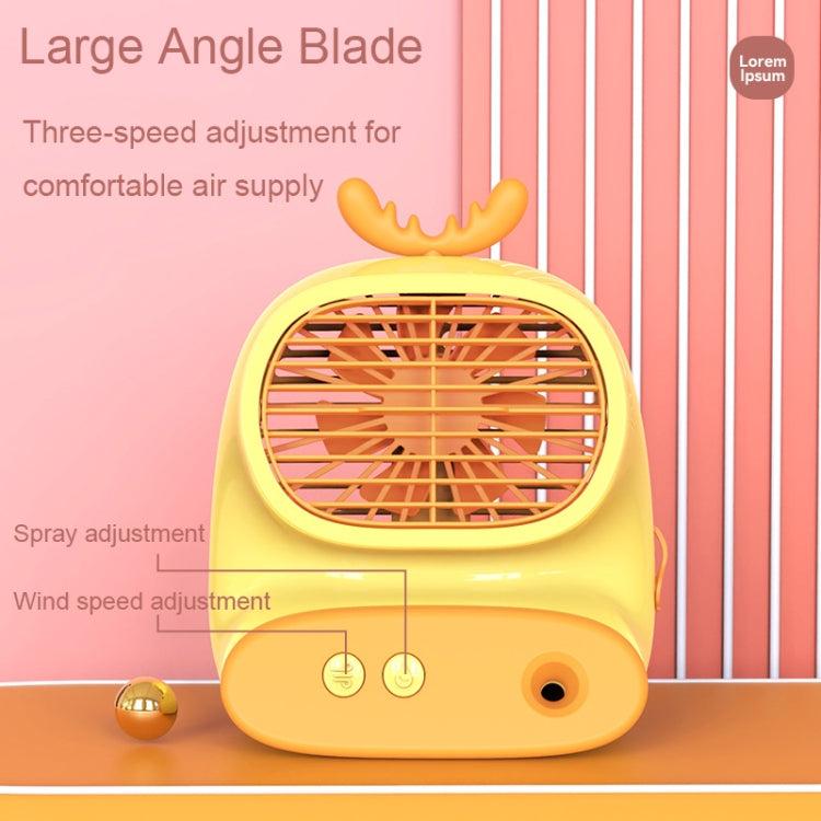 CS1319 Desktop Small Hydrating Spray Cartoon Fan Rechargeable Silent Humidifying Fan(Bunny Blue)