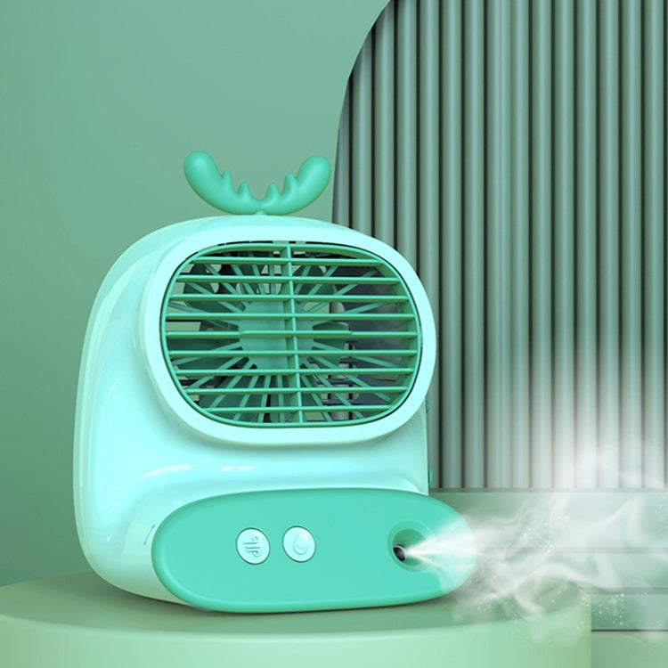 CS1319 Desktop Small Hydrating Spray Cartoon Fan Rechargeable Silent Humidifying Fan(Bunny Blue)