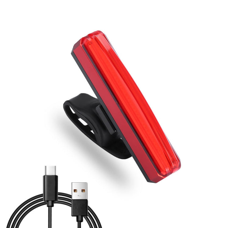 Bicycle Tail Light USB Rechargeable Water-resistant Night Riding Warning Light(Red)