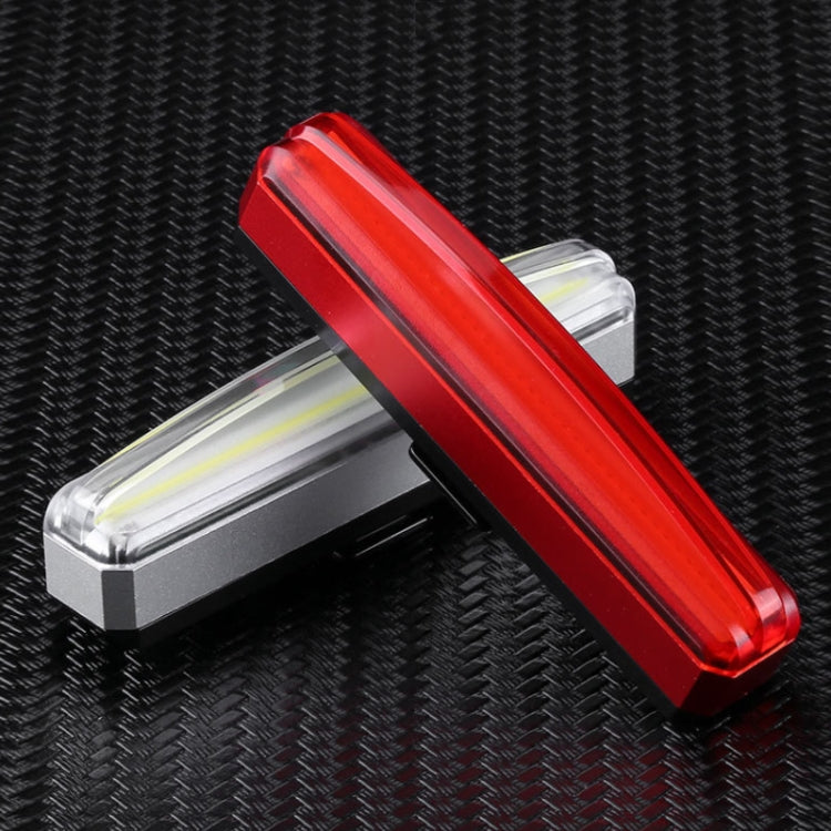 Bicycle Tail Light USB Rechargeable Water-resistant Night Riding Warning Light(White)