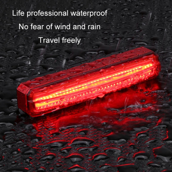 Bicycle Tail Light USB Rechargeable Water-resistant Night Riding Warning Light(White)