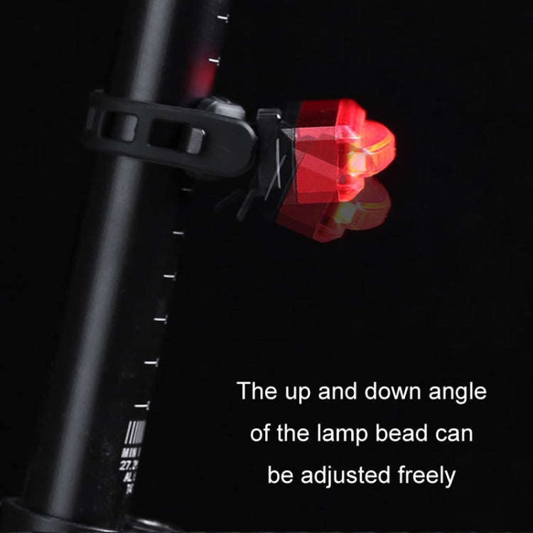 Bicycle Tail Light USB Rechargeable Water-resistant Night Riding Warning Light(White)