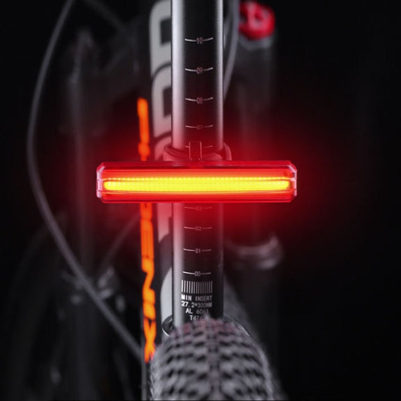 Bicycle Tail Light USB Rechargeable Water-resistant Night Riding Warning Light(White)