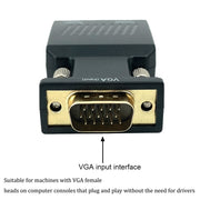 VGA to HDMI Projector HDMI Adapter With Audio Cable Computer HD Converter
