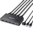 KC-KVM8201 USB3.0 Switch U Disk Printer Two Computers To Share 8K HDMI KVM Switch(Black) - Switch by PMC TechLife | Online Shopping South Africa | PMC TechLife | Buy Now Pay Later Mobicred
