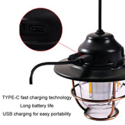 Outdoor Lighting Camping Light USB Rechargeable Horse Lantern(Apricot)
