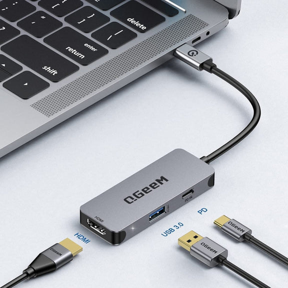 QGeeM UH03-1 USB3.0 Multifunctional Docking Station Type-C PD100W HUB(3 in 1)