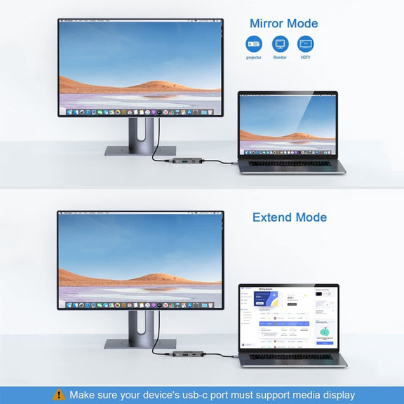 QGeeM UH03-1 USB3.0 Multifunctional Docking Station Type-C PD100W HUB(3 in 1)