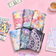 A6 Mandala Binder Financial Plan Notebook PU Leather Cash Budget Book(Fantasy Purple)