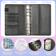 A6 Mandala Binder Financial Plan Notebook PU Leather Cash Budget Book(Fantasy Purple)