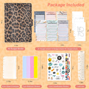 A6 Leopard Print Cash Budget Notebook  Loose Leaf Financial Management Notepad(Pink)