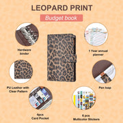 A6 Leopard Print Cash Budget Notebook  Loose Leaf Financial Management Notepad(Blue)