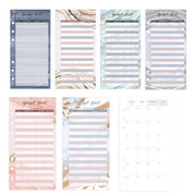 A6 Leopard Print Cash Budget Notebook  Loose Leaf Financial Management Notepad(Blue)