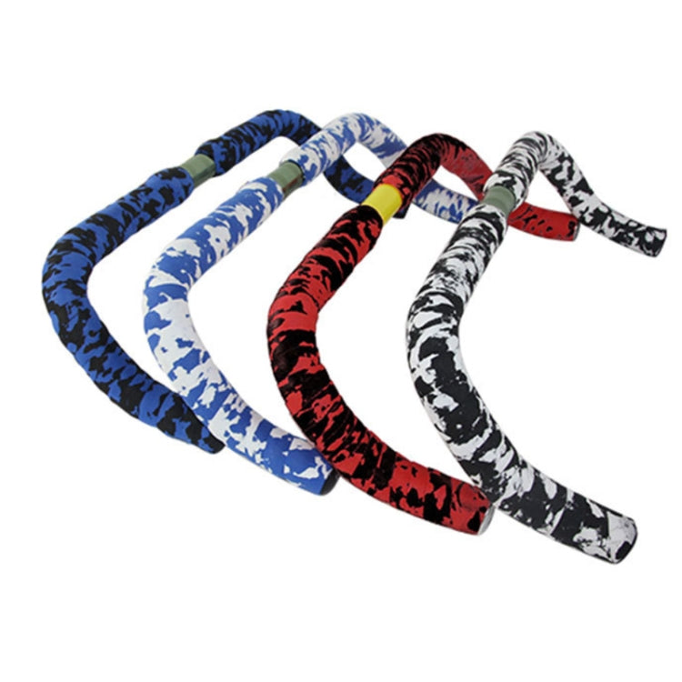 Camouflage Bicycle Curved Handlebar Straps(Blue White)