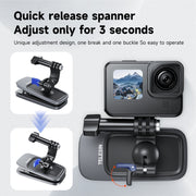 TELESIN 360 Degree Rotation Magnetic Backpack Clip Clamp Mount For Action Camera