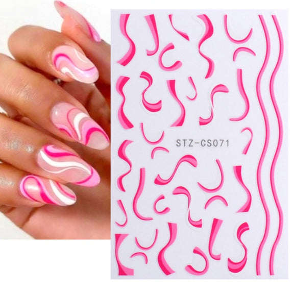 French Style Manicure Sticker Pop Stripe Line Nail Sticker(Stz-CS071)