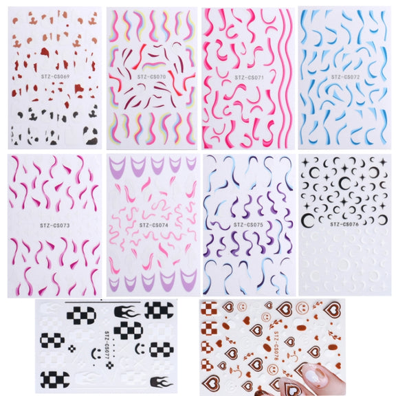 French Style Manicure Sticker Pop Stripe Line Nail Sticker(Stz-CS074)
