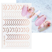 Gold Silver Manicure Stickers Imitation Metal Line Adhesive Nail Stickers(Stz-GS104 Rose Gold)