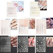 Gold Silver Manicure Stickers Imitation Metal Line Adhesive Nail Stickers(Stz-C033)