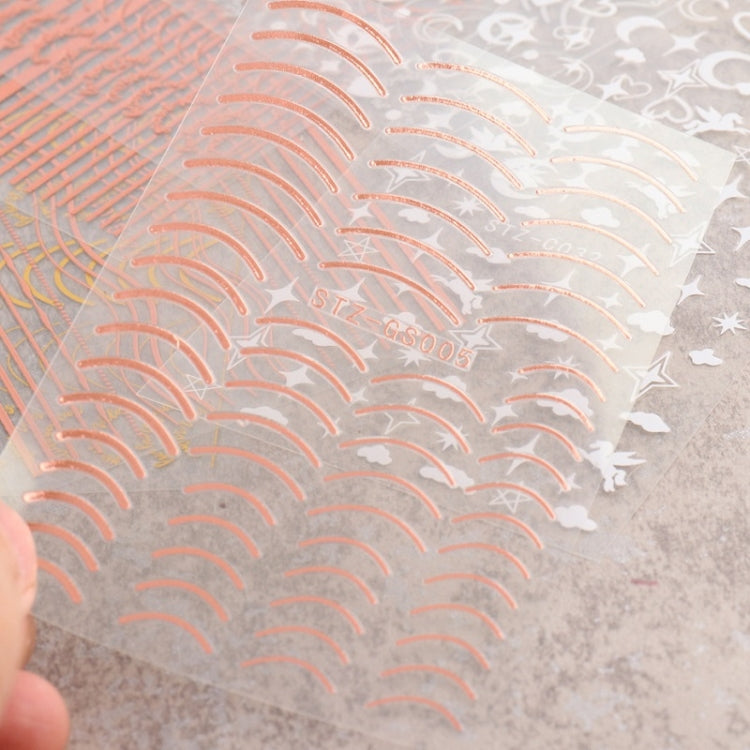 Gold Silver Manicure Stickers Imitation Metal Line Adhesive Nail Stickers(Stz-C032)