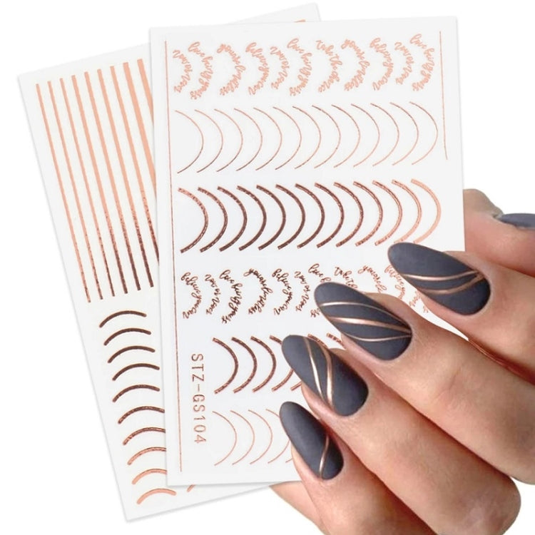 Gold Silver Manicure Stickers Imitation Metal Line Adhesive Nail Stickers(Stz-C033)