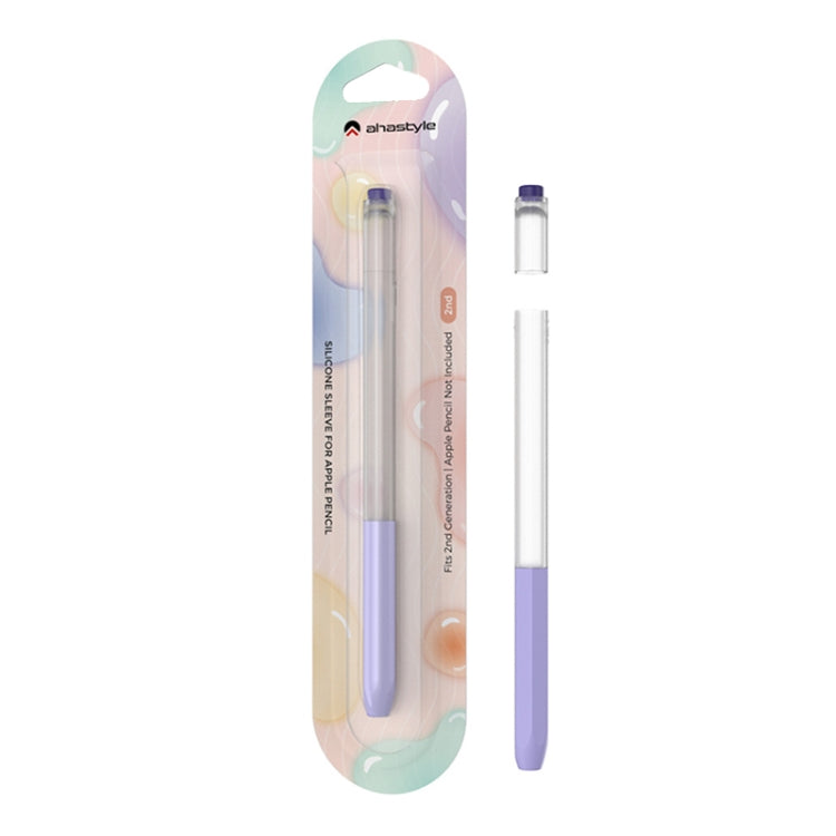 For Apple Pencil 2 AhaStyle PT-LC05 Jelly Style Translucent Silicone Protective Pen Case(Blue)