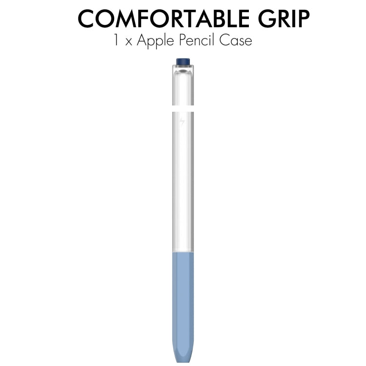 For Apple Pencil 2 AhaStyle PT-LC05 Jelly Style Translucent Silicone Protective Pen Case(Blue)
