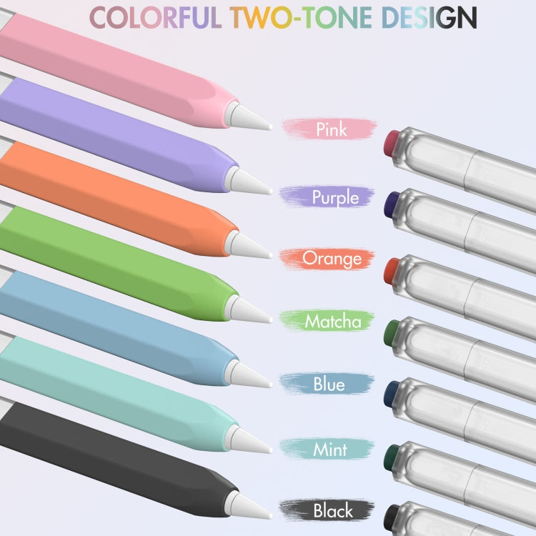 For Apple Pencil 2 AhaStyle PT-LC05 Jelly Style Translucent Silicone Protective Pen Case(Blue)