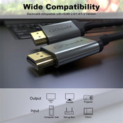 QGeeM QG-AV17 HDMI To HDMI Connection Cable Support 8K&60Hz 3m Length