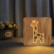 FS-T2330W  3D Wooden Carving Giraffe Table Lamp USB Night Light Crafts - Novelty Lighting by PMC TechLife | Online Shopping South Africa | PMC TechLife | Buy Now Pay Later Mobicred