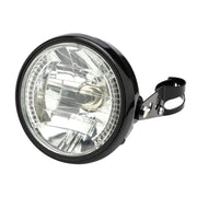 Motorcycle 7 Inch LED Headlamp Angel Ring Steering Function With Bracket(Shock Absorber Diameter 28-36mm)