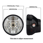 Motorcycle 7 Inch LED Headlamp Angel Ring Steering Function With Bracket(Shock Absorber Diameter 28-36mm)