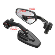Motorcycle Handle All Aluminum Cherry Rearview Mirror(Black)