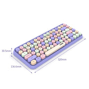 Ajazz 308I 84 Keys Tablet Computer Notebook Home Office Punk Bluetooth Keyboard(Milk Tea Color)