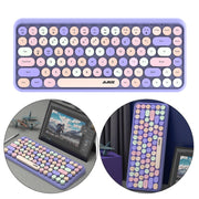 Ajazz 308I 84 Keys Tablet Computer Notebook Home Office Punk Bluetooth Keyboard(Milk Tea Color)