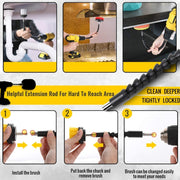 31pcs/set Electric Drill Brush Kitchen Bathroom Wall Cleaning Set(Yellow)