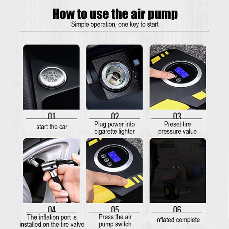 SUITU  ST-5002 DC 12V Car Air Compressor Tire Inflator 150 PSI Auto Air Pump Digital Display Model+Toolbox
