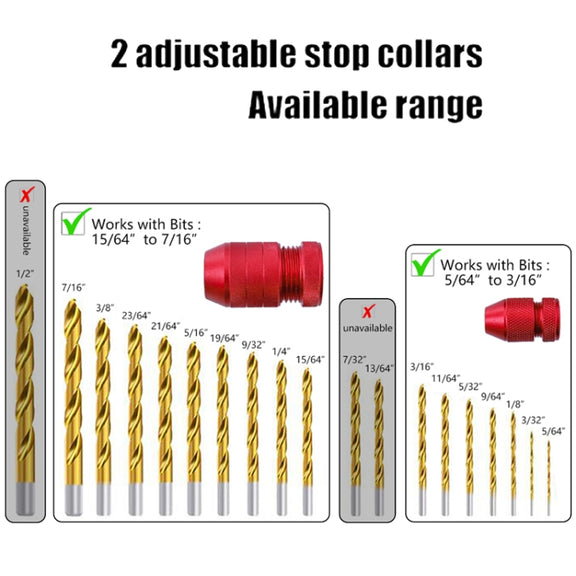 Adjustable Bit Stop Locator Drilling Aid Tool, Model: Type  2-5