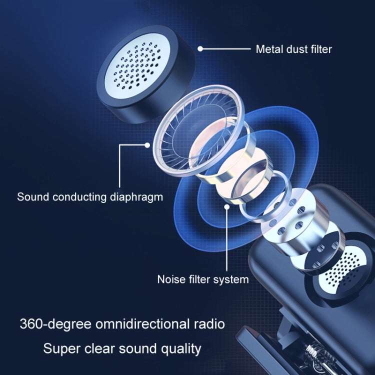 APEXEL APL-MIC009 One For Two Outdoor Live Noise Canceling Microphone(Black)