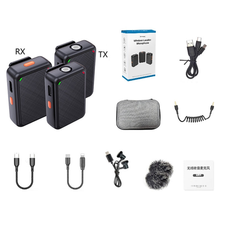 APEXEL APL-MIC009 One For Two Outdoor Live Noise Canceling Microphone(Black)