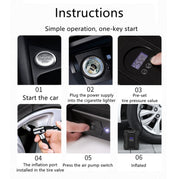 SUITU  ST-818  DC 12V Wired Car Air Pump Tire Inflator With LED Lighting Pointer Model+Toolbox